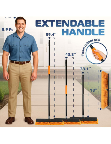Escoba Push DSV Standard 45cm para Exterior Uso Pesado