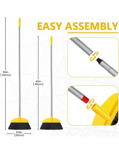 Escoba de Piso TreeLen Amarilla 139,7 cm Cerdas Suaves
