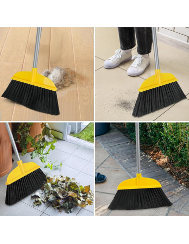 Escoba de Piso TreeLen Amarilla 139,7 cm Cerdas Suaves