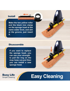 Mopa de Esponja Yocada 3 Cabezas Ajustable 108-132 cm 2