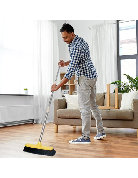 Escoba de Empuje LandHope 120 cm Mango Largo Cerdas Suaves