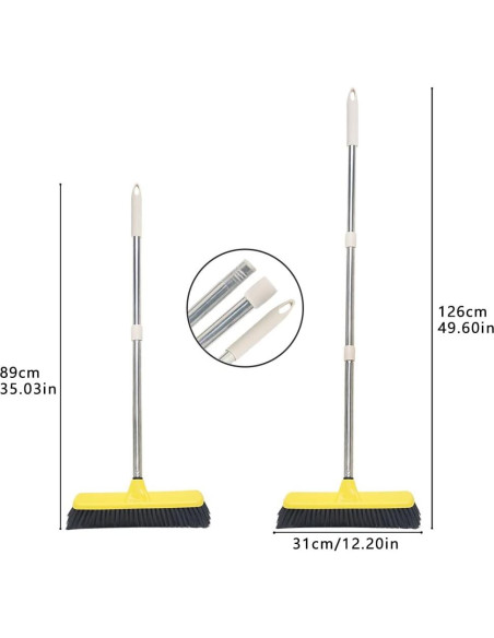 Escoba de Empuje LandHope 120 cm Mango Largo Cerdas Suaves
