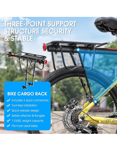 Soporte de Carga Ajustable para Bicicleta West Biking 50kg