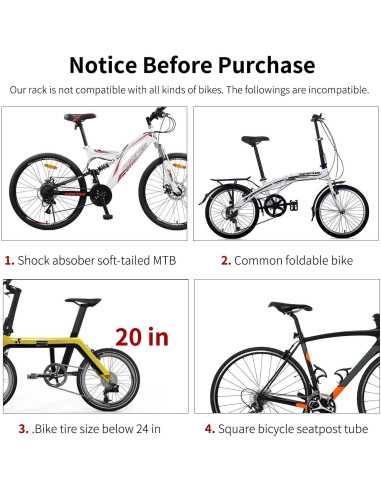 Soporte de Carga Ajustable para Bicicleta West Biking 50kg