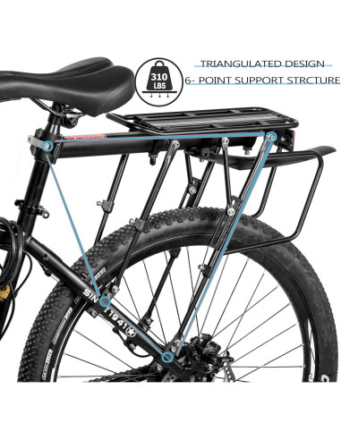 Portabicicletas Trasero YONTUO BCR06 140.61 kg Ajustable