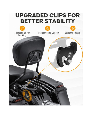 Soporte de Equipaje PBYMT para Harley Touring 2009-2024 Negro