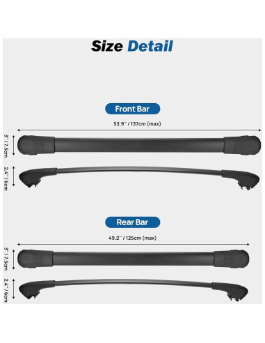 Barras Transversales de Techo JOYTUTUS 220 lbs para Kia Telluride 2019-2025