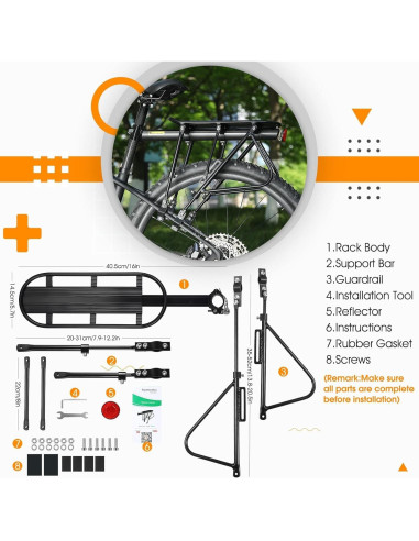 Soporte de Carga para Bicicleta West Biking 100 kg Ajustable