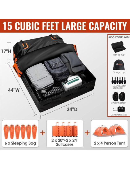 Bolsa de Carga para Techo Asinking 15 Pies Cúbicos Impermeable