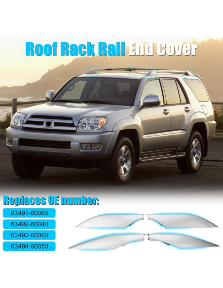 Cubierta de Fin de Pierna de Techo LEZZYRUCK Plata 4 Pcs