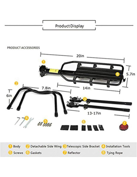Portaequipajes Trasero HOMEE Universal 50 kg Ajustable