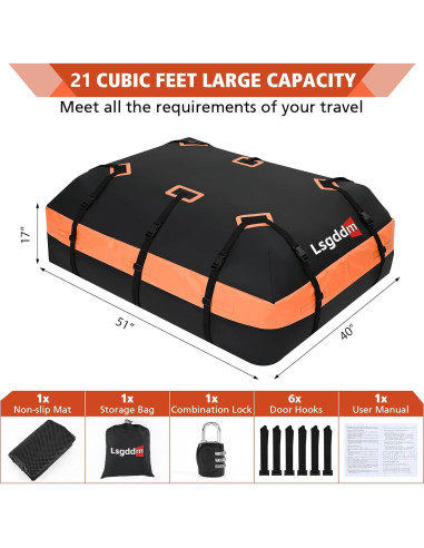 Bolsa de Techo Suave Impermeable CYDDUP 5,02 kg 21 m