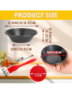 Set de 8 Moldes para Tartas de Huevo Quyimy 8cm Antiadherentes 2