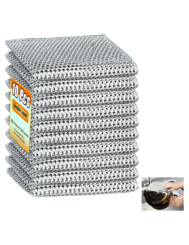 10 Trapos de Lavado Reutilizables BD Prime Plata 19,81 cm