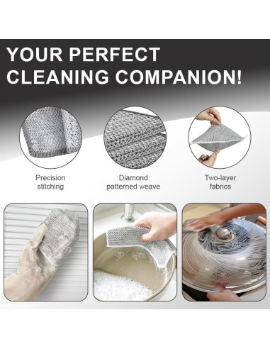 10 Trapos de Lavado Reutilizables BD Prime Plata 19,81 cm