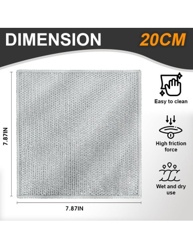 10 Trapos de Lavado Reutilizables BD Prime Plata 19,81 cm