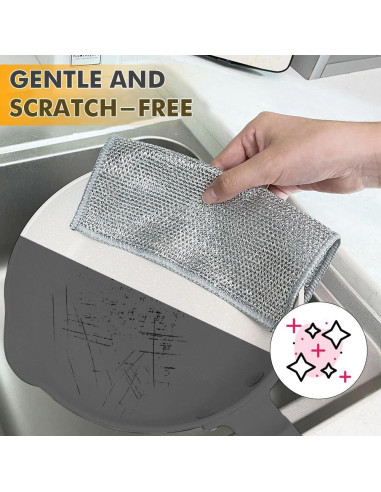 10 Trapos de Lavado Reutilizables BD Prime Plata 19,81 cm