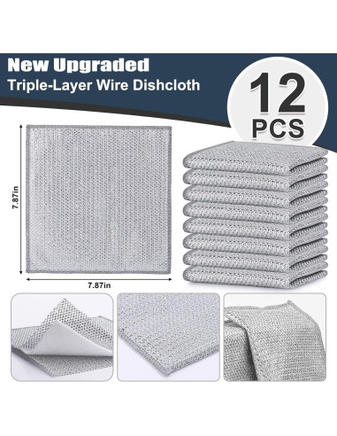 Paño de Cocina Navona 12 Pcs Alambre No Rayante 17 cm