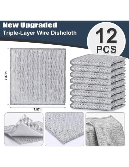 Paño de Cocina Navona 12 Pcs Alambre No Rayante 17 cm