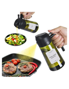 Dispensador de Aceite de Cocina 470ml ROCIRLAB Verde Oliva 2 en 1