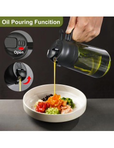 Dispensador de Aceite de Cocina 470ml ROCIRLAB Verde Oliva 2 en 1 2