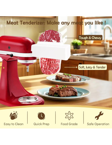 Ablandador de Carne RYANER para Mezclador KitchenAid - 48 Agujas