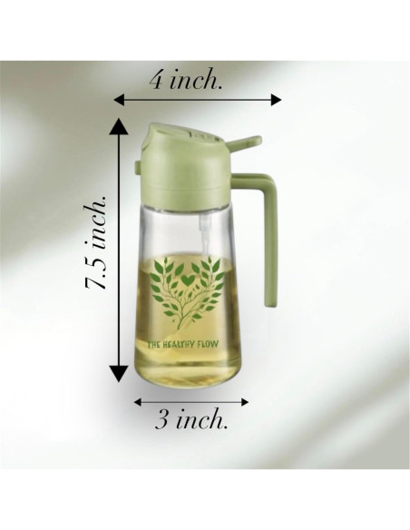 Botella de Vidrio 16oz Persan Products 2 en 1 para Aceite