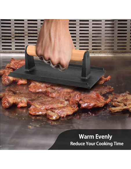 Conjunto Prensa de Hamburguesas Hierro Fundido Leonyo 2.43kg