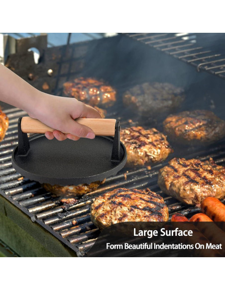 Conjunto Prensa de Hamburguesas Hierro Fundido Leonyo 2.43kg