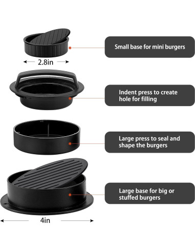 Conjunto Prensa de Hamburguesas Hierro Fundido Leonyo 2.43kg