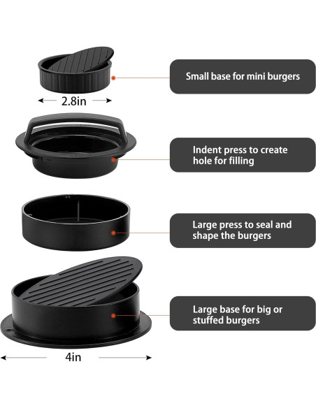 Conjunto Prensa de Hamburguesas Hierro Fundido Leonyo 2.43kg