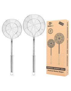 Coladores grandes de acero inoxidable BundlePro - 2 unidades