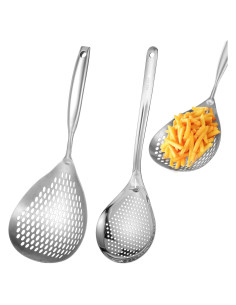Juego de 2 Cucharones Ranurados Acero Inoxidable SynHHergyx