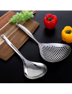 Juego de 2 Cucharones Ranurados Acero Inoxidable SynHHergyx 2