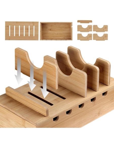 Estación de Carga de Bambú MINCORD para 5 Dispositivos