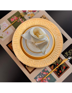 Paquete de 10 Platos Cargadores Dorados Neehows 33 cm 2