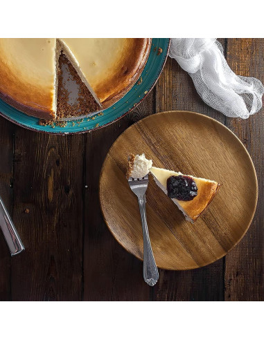 IQCWOOD Set de 4 Platos de Madera de Acacia 20 cm