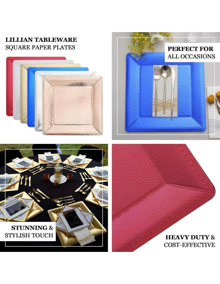 Bandejas Cuadradas Desechables Efavormart 10 Unidades 33 cm