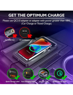 Base de Carga Inalámbrica para Coche TASUMATO 15W Qi Soporte 2