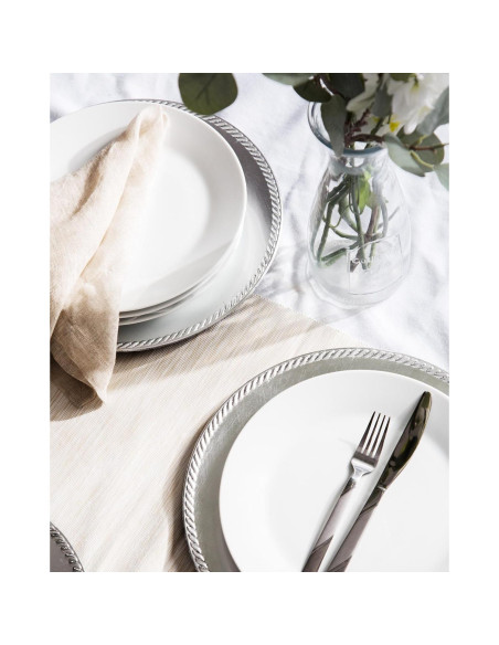 Placas de Carga Palais Dinnerware 33 cm Plata 4 Piezas