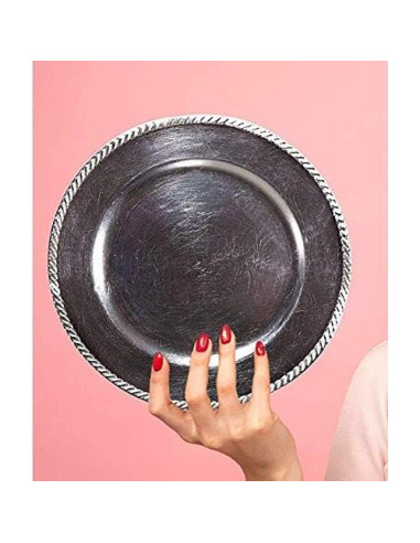 Placas de Carga Palais Dinnerware 33 cm Plata 4 Piezas