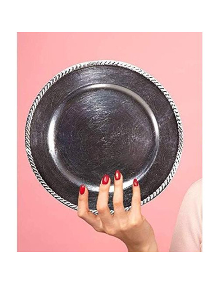 Placas de Carga Palais Dinnerware 33 cm Plata 4 Piezas