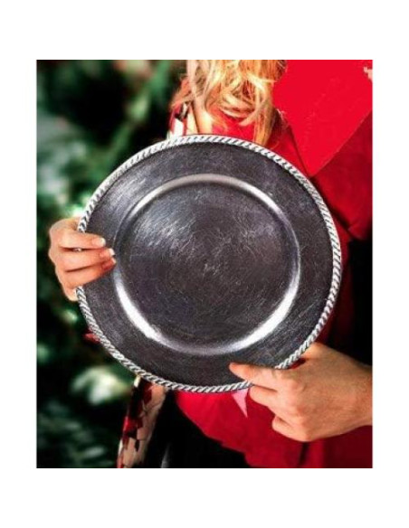 Placas de Carga Palais Dinnerware 33 cm Plata 4 Piezas