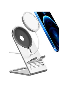 Soporte de Cargador Magsafe HALLEAST Aluminio Plata