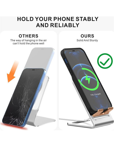 Soporte de Cargador Magsafe HALLEAST Aluminio Plata