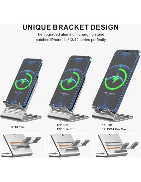 Soporte de Cargador Magsafe HALLEAST Aluminio Plata