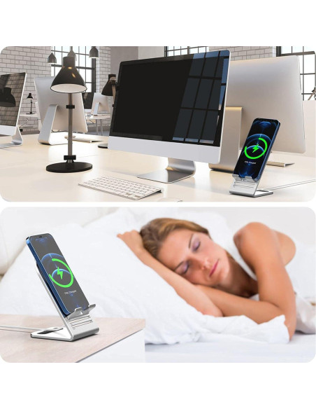 Soporte de Cargador Magsafe HALLEAST Aluminio Plata