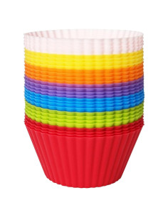 28 Tazas de Hornear Silicona YOLCAR 6,7 cm Reutilizables