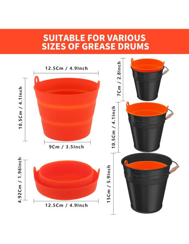 Forros de Cubo de Silicona Aymolas 2 PCS Reutilizables 12,45 cm