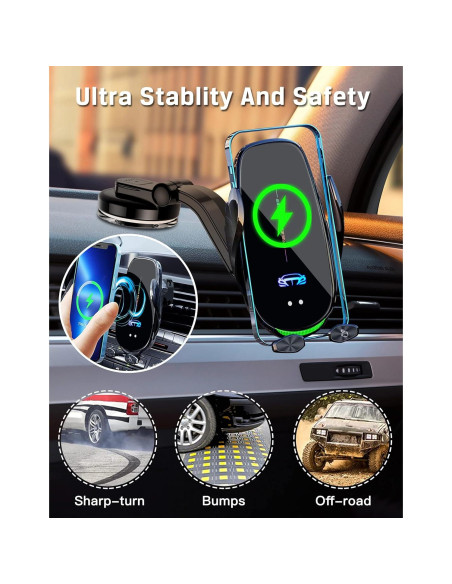Soporte Cargador Inalámbrico Auto QFUP A3 15W Automático